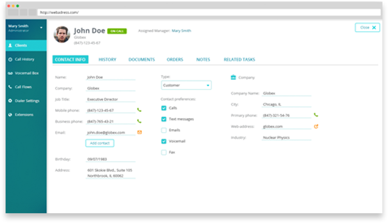 KAZOO Call Center CRM Integration - Synchronized Data