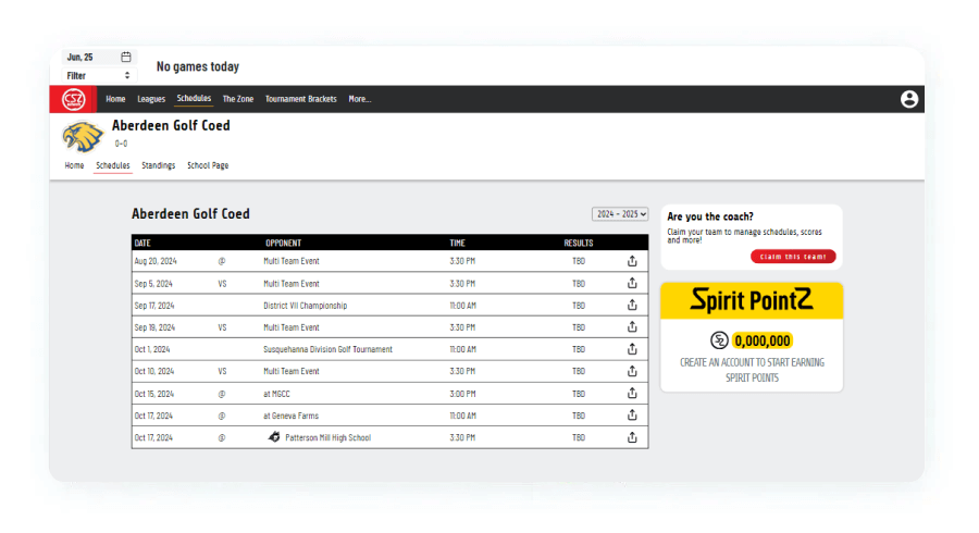 Schedule Information