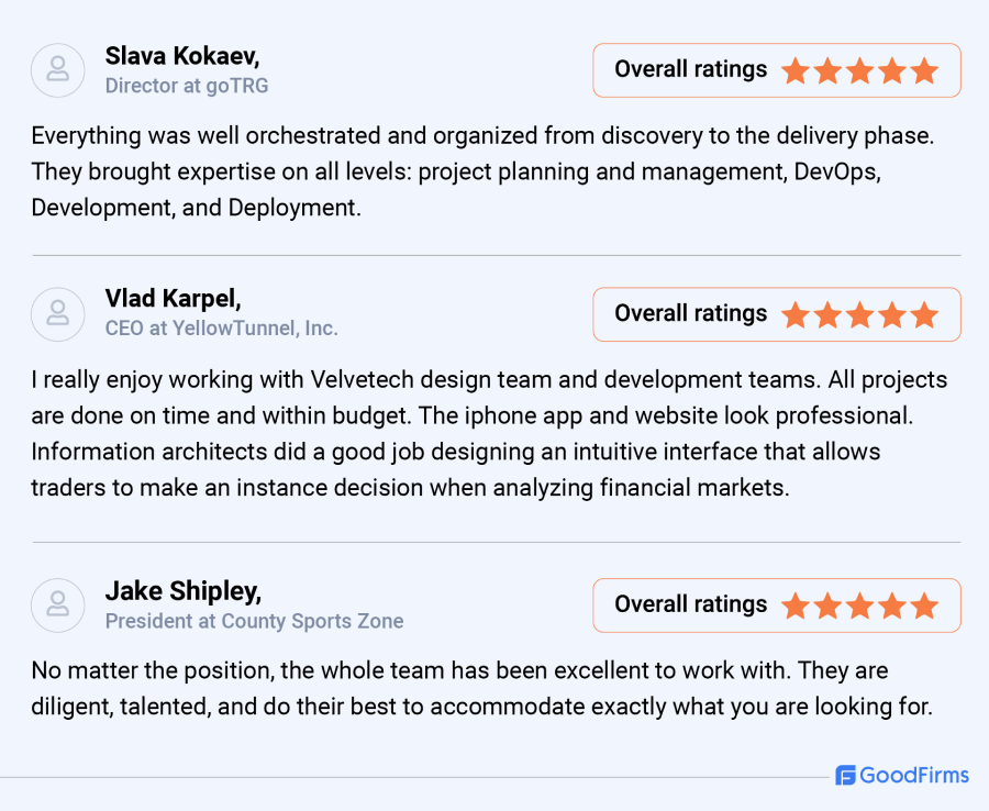 Reviews of Velvetech LLC